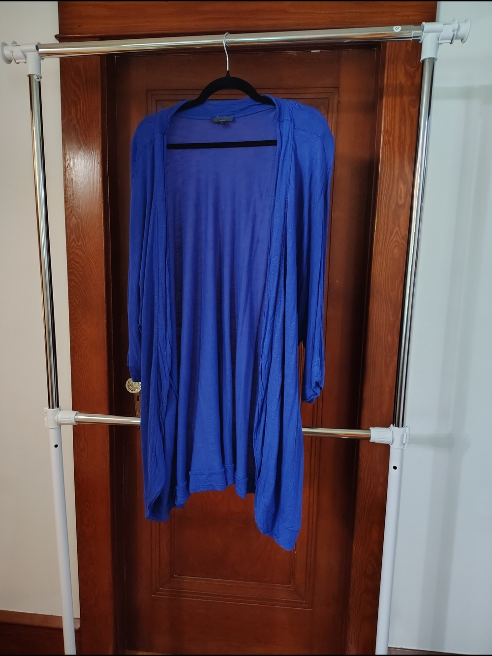 Worthington Royal Blue Open-Front 3/4 Length Sleeve Lightweight Cardigan